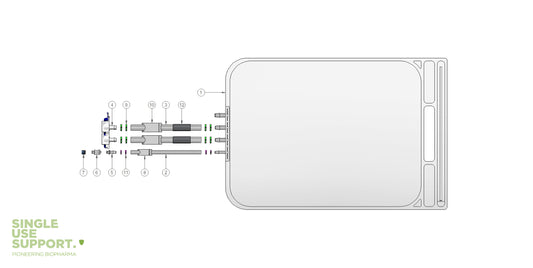 Graphic of IRIS single-use assembly with 10l 2D bag, aqg.