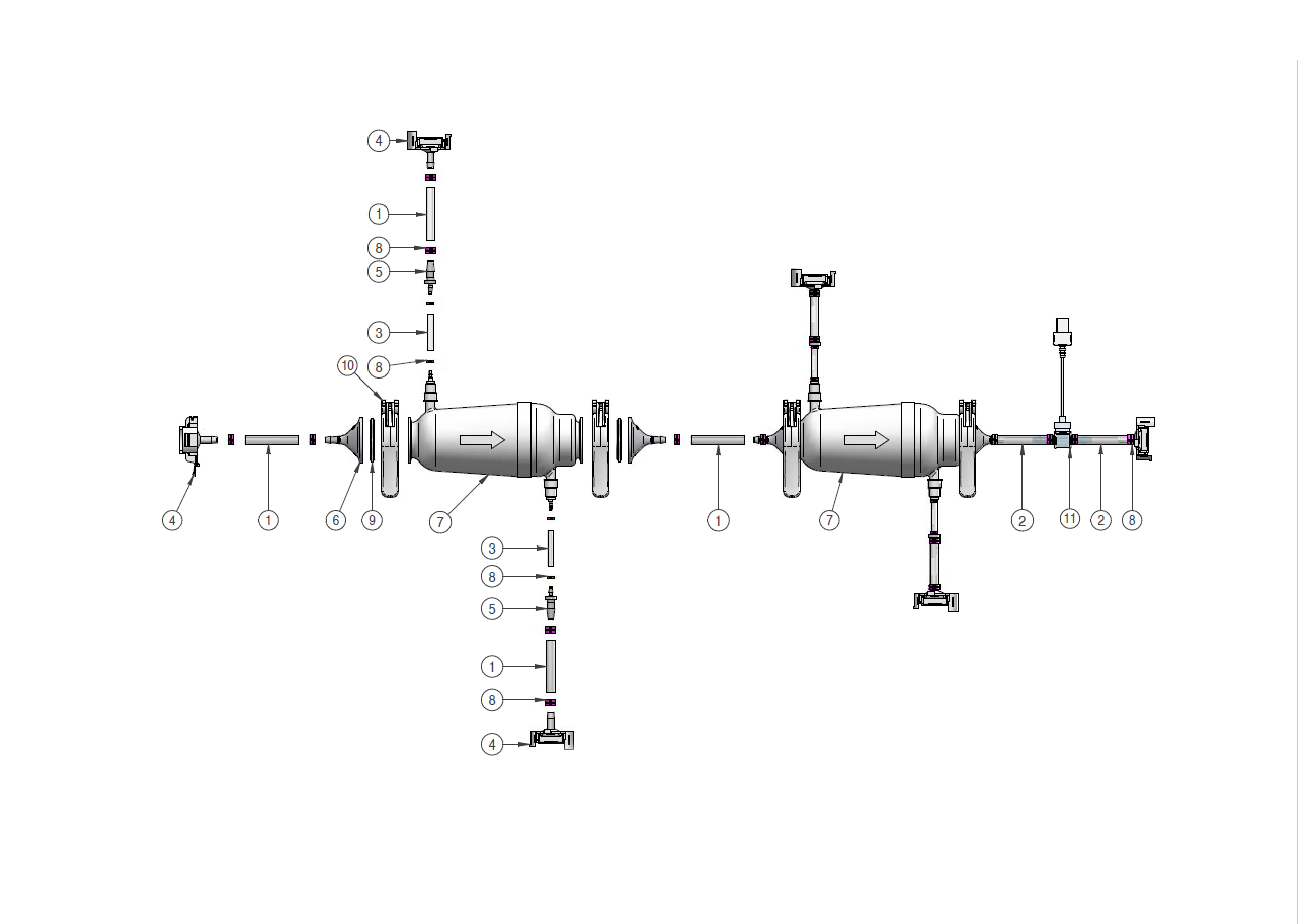Graphic of a single-use filter assembly, FIL-01.