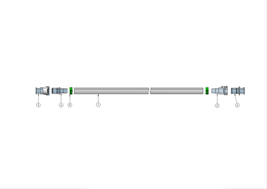 Graphic of single use connectors - tubing set, TRA-02.