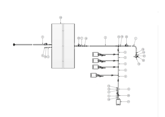 Graphic of single-use manifold for biopharma applications, STO-01.