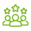 Green icon of satisfied customers on a transparent background demonstrating the option for customized solutions