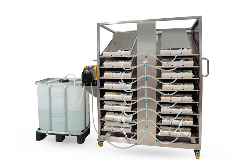Image of draining system for single-use bags RoSS.DRAI by Single Use Support on a transparent background.