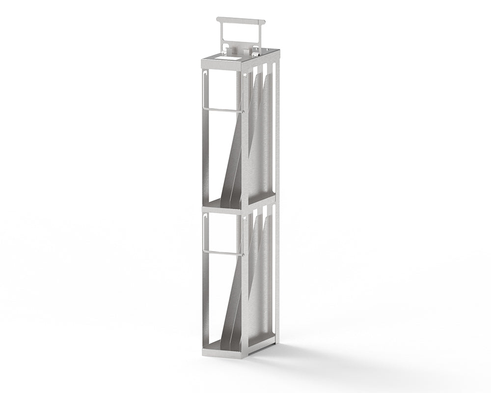 Image of a rack for 8x protective shells RoSS.KSET_1004 protecting small single use bags up to 250mL or vials.