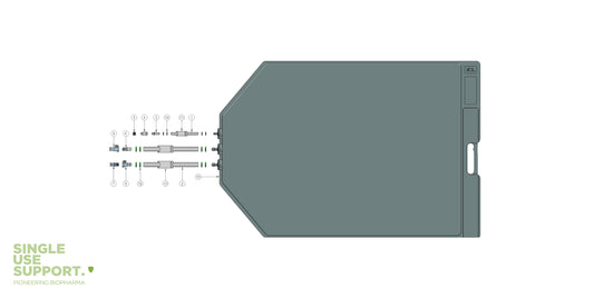 Graphic of IRIS single-use assembly with 50l 2D bag, mpc.