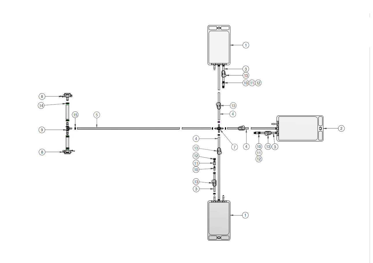 Graphic of a single-use assebly - sampling, SAM-02.
