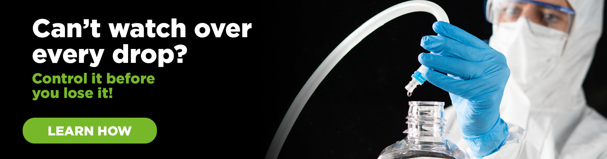 Manual handling of antibody-drug conjugates by an operator in full protective clothing due to cytotoxic risk.