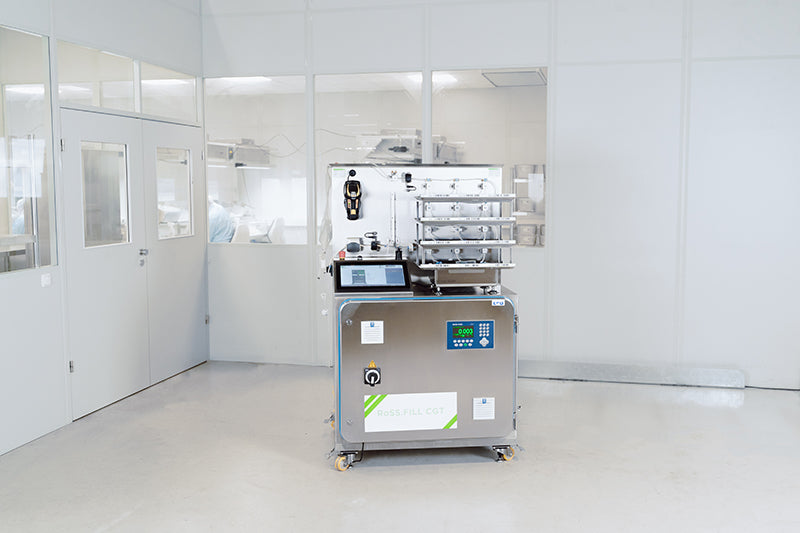 Image of an aseptic filling system for small volumes of drug substances by Single Use Support.
