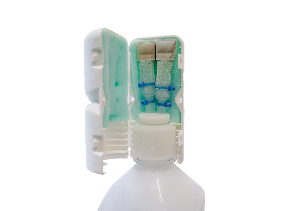 A product image of the Bottle RoSS from Single Use Support on a transparent background.