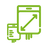 Green icon of two single-use bags on a transparent background demonstrating the availability of different sizes