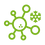Green icon with a cell and a snowflake on a transparent background demonstrating cell viability after freezing