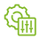 Green icon of configuration settings on a transparent background demonstrating controlled rate freezing and thawing in biopharma