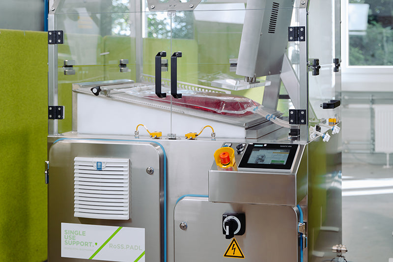 Close-up of innovative homogenizing and cooling solution for biopharmaceuticals.