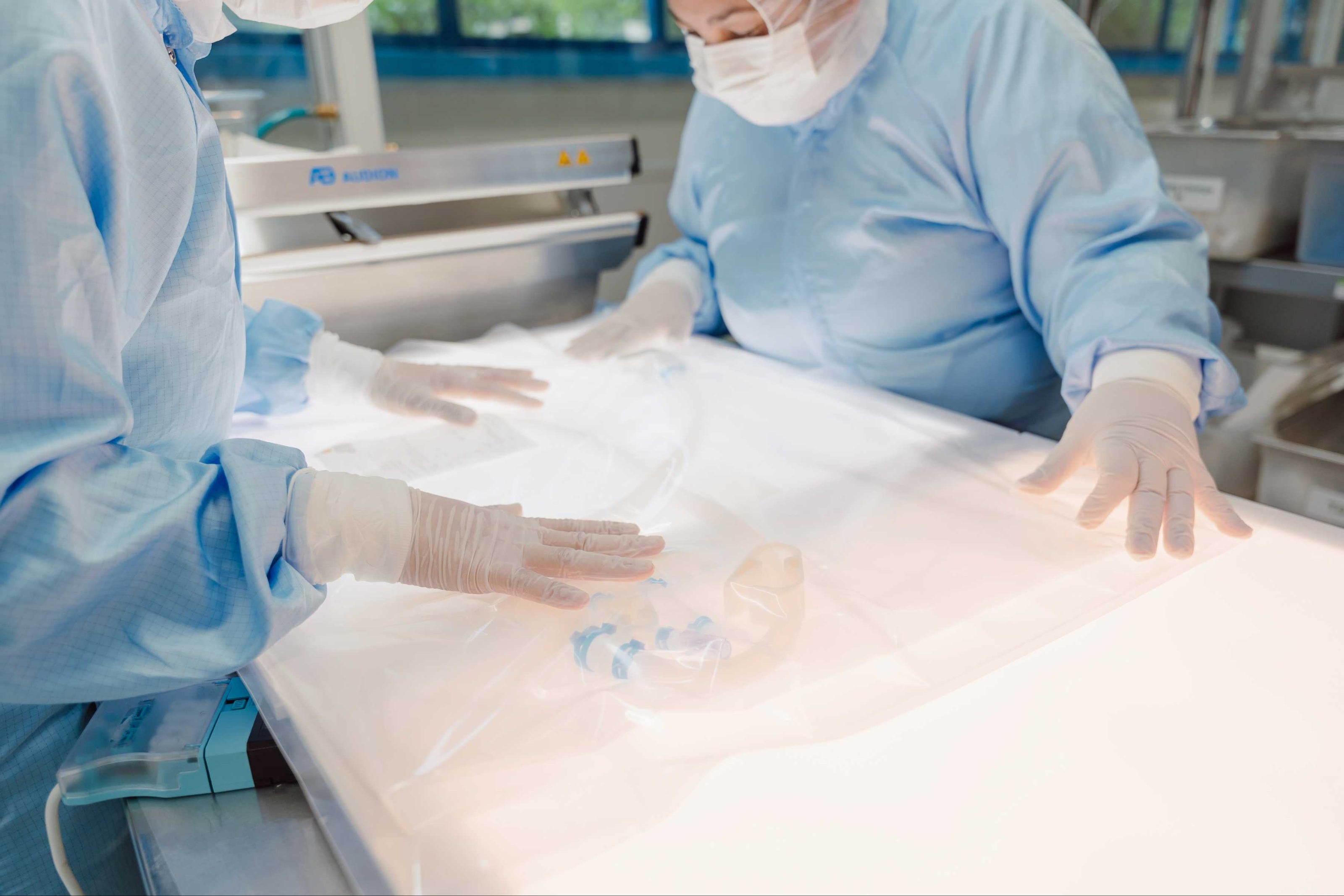 An image of a quality assessment on a single-use manifold assembly, ensuring compliance with biopharmaceutical standards.