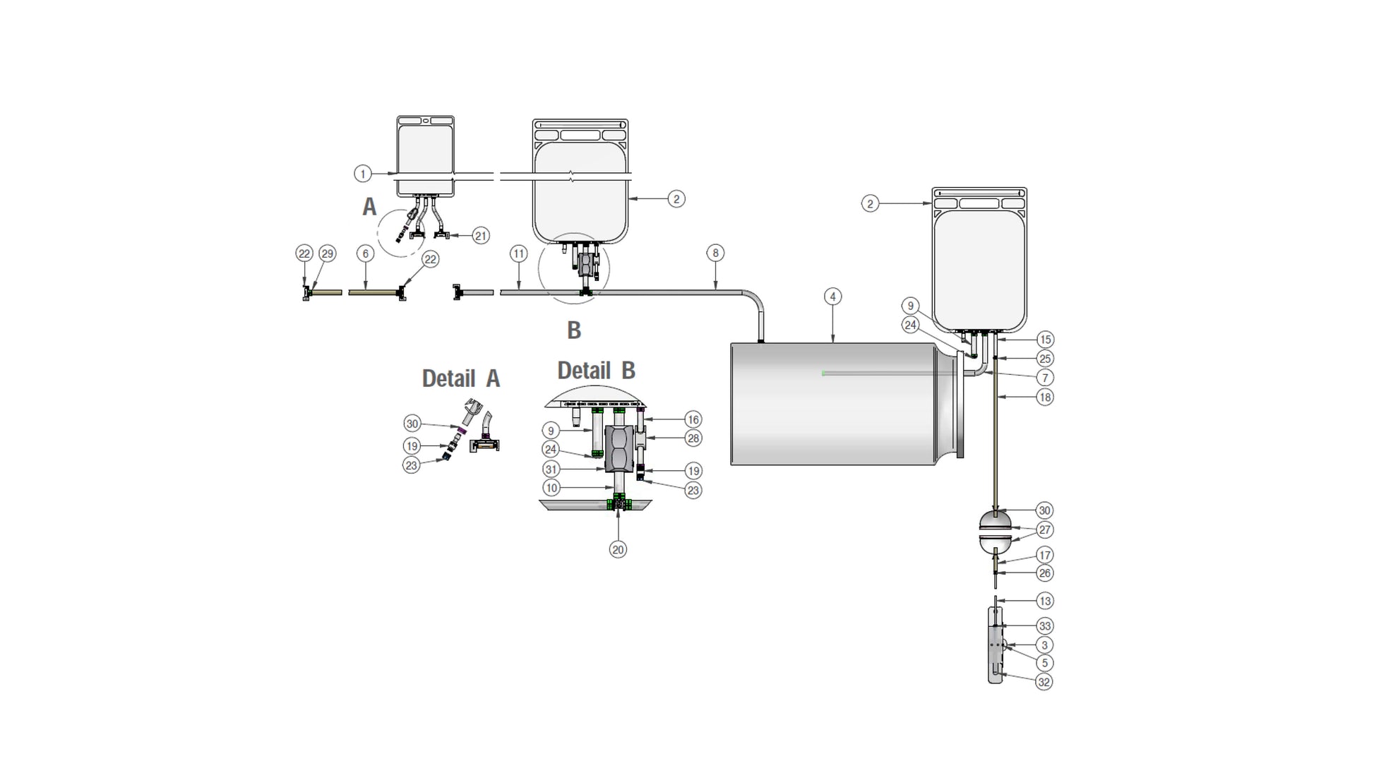 Graphic of an IRIS single-use needle fill assembly setup for isolator, man-02.
