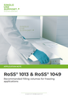 Preview of Single Use Support's App Note about recommended filling voluMes for RoSS 1013 and RoSS 1049