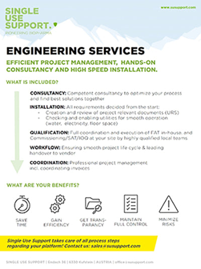Preview of Single Use Support datasheet on engineering services and project management