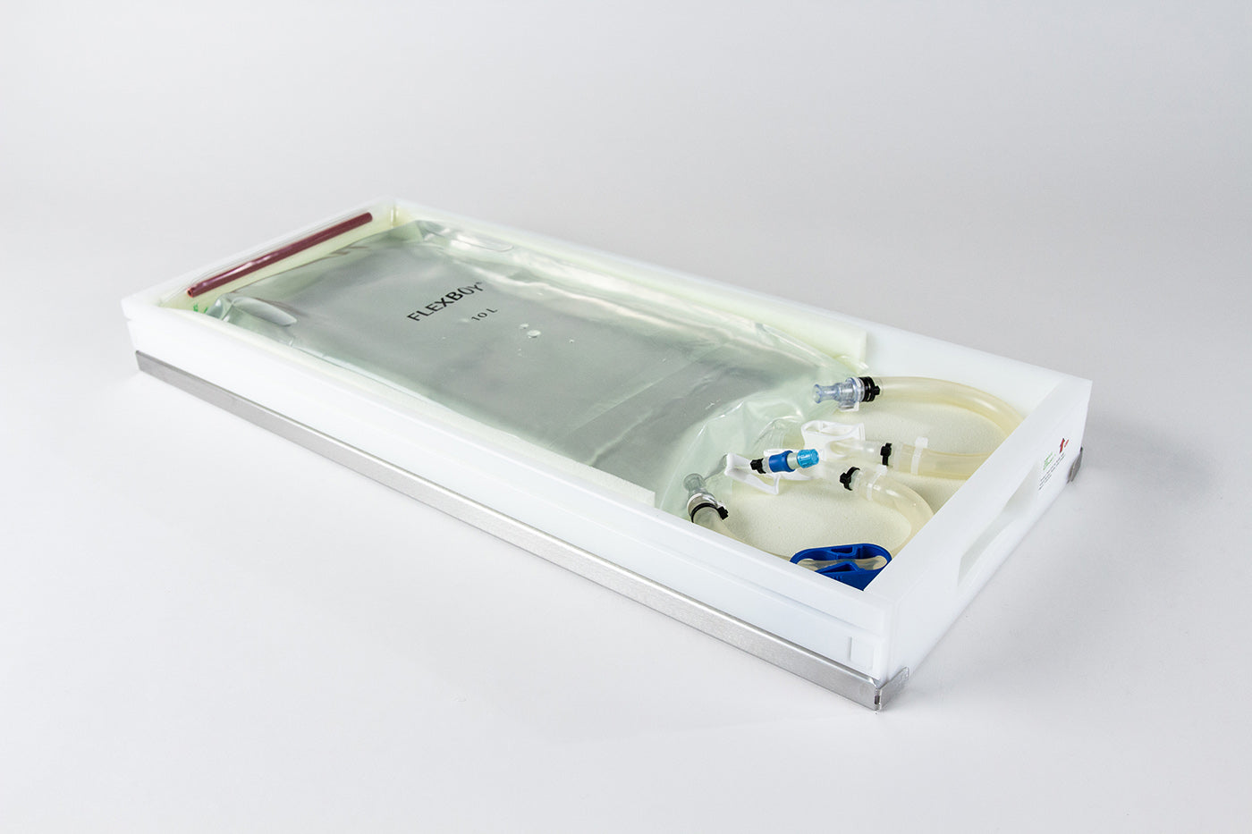 Image of RoSS shell protecting a Flexboy single use bag. 