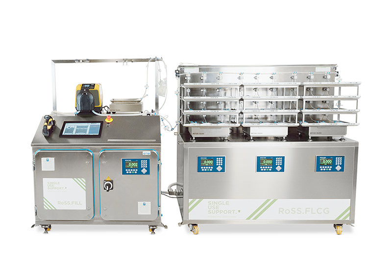 Image of RoSS.FILL CGT on a transparent background, a fully automated cell and gene filling system. 