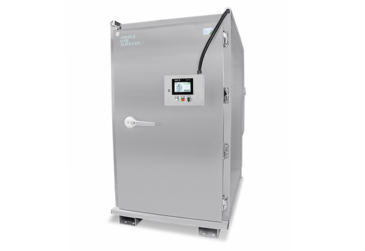 Image of RoSS.ULTF, a ultra-low temperature storage freezer for frozen drug substances in different sizes, on a transparent background.