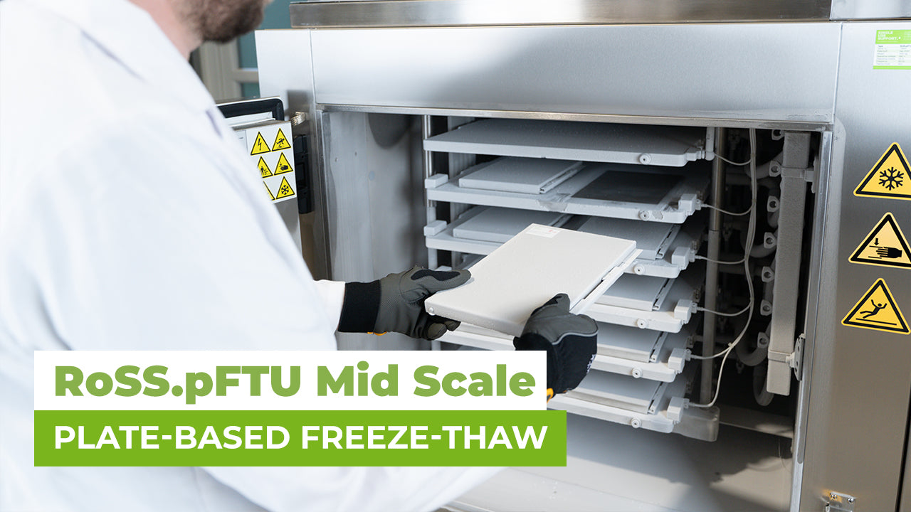 Load video: Product video of controlled plate-based  freezer RoSS.pFTU Mid Scale
