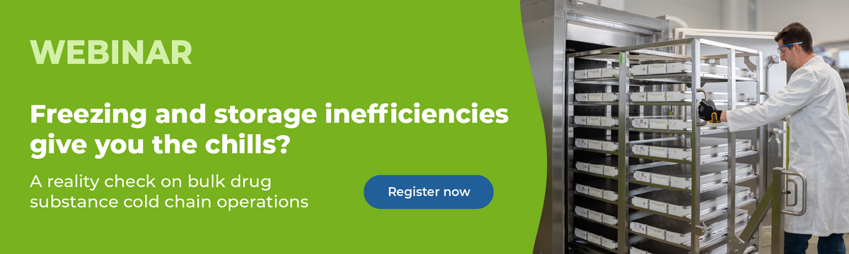 Register to Single Use Support's webinar about freezing and storage inefficiencies in bulk drug substance cold chain operations