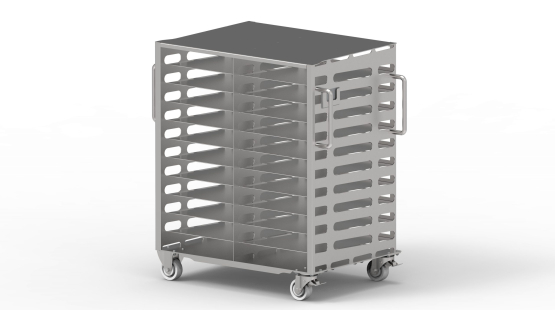 Store and ship single use container with Ross Trolley
