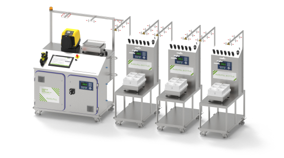 Single use bottle filling machine RoSS.FILL bottle