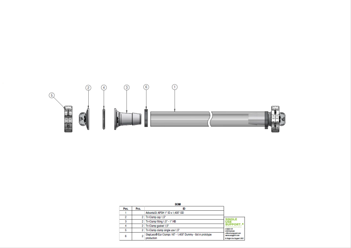 BOM_IRIS Single-Use Assembly  Transfer Extension TRA-05