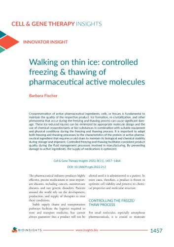 CGTI 2022 Controlled Freezing-Thawing of Pharmaceutical Active Molecules