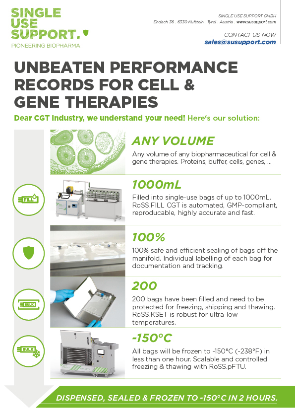 CGT solution at a glance - performance record for cell & gene therapies