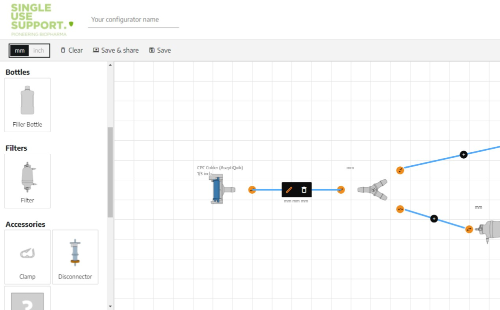 Single use assembly configurator by Single Use Support